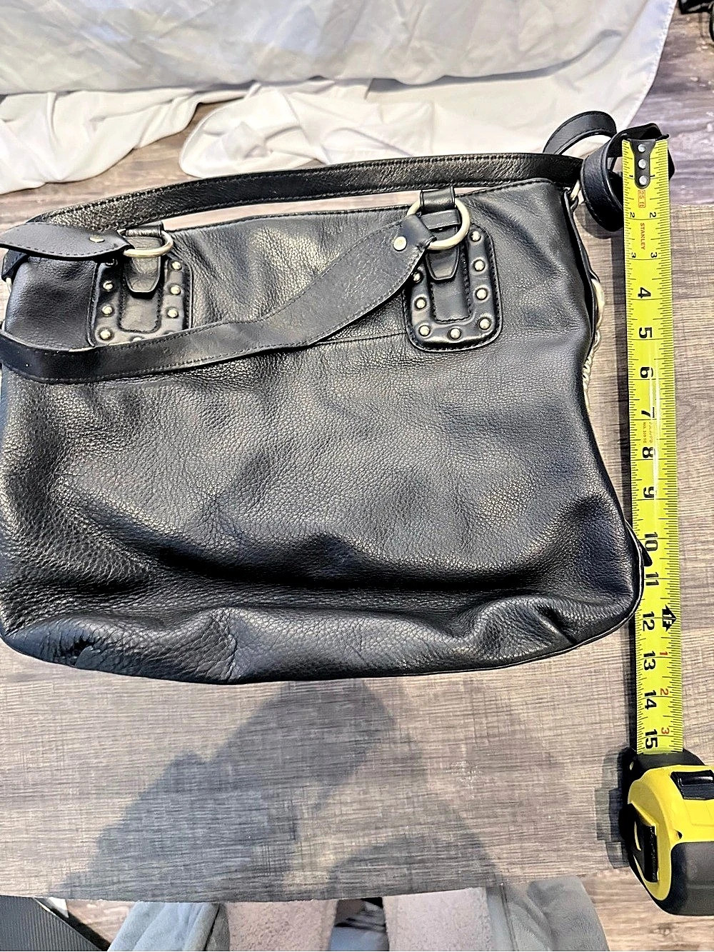 Michael Kors Astor Large Studded Leather Shoulder Bag Black